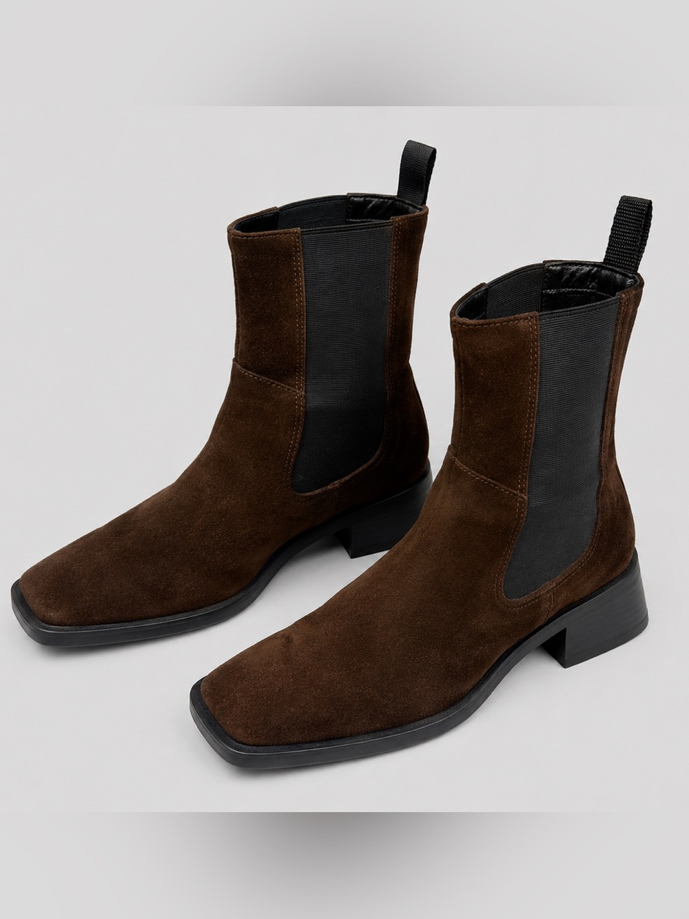 Vagabond Blanca Brown Suede Chelsea Boots Square Toe US 9 EU 39 - Picture 1 of 9